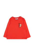T-shirt per neonati Moschino Kids rossa con dettaglio Teddy Bear MNO014LAA58 50109 MOSCHINO KIDS 