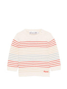 Maglione per neonato Bonpoint bianco con design a righe S06YJUK00003 203 BONPOINT KIDS 