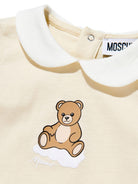 Tutina per neonati Moschino Kids beige con stampa Teddy Bear su nuvola MUT04NLAA03 20404 MOSCHINO KIDS 