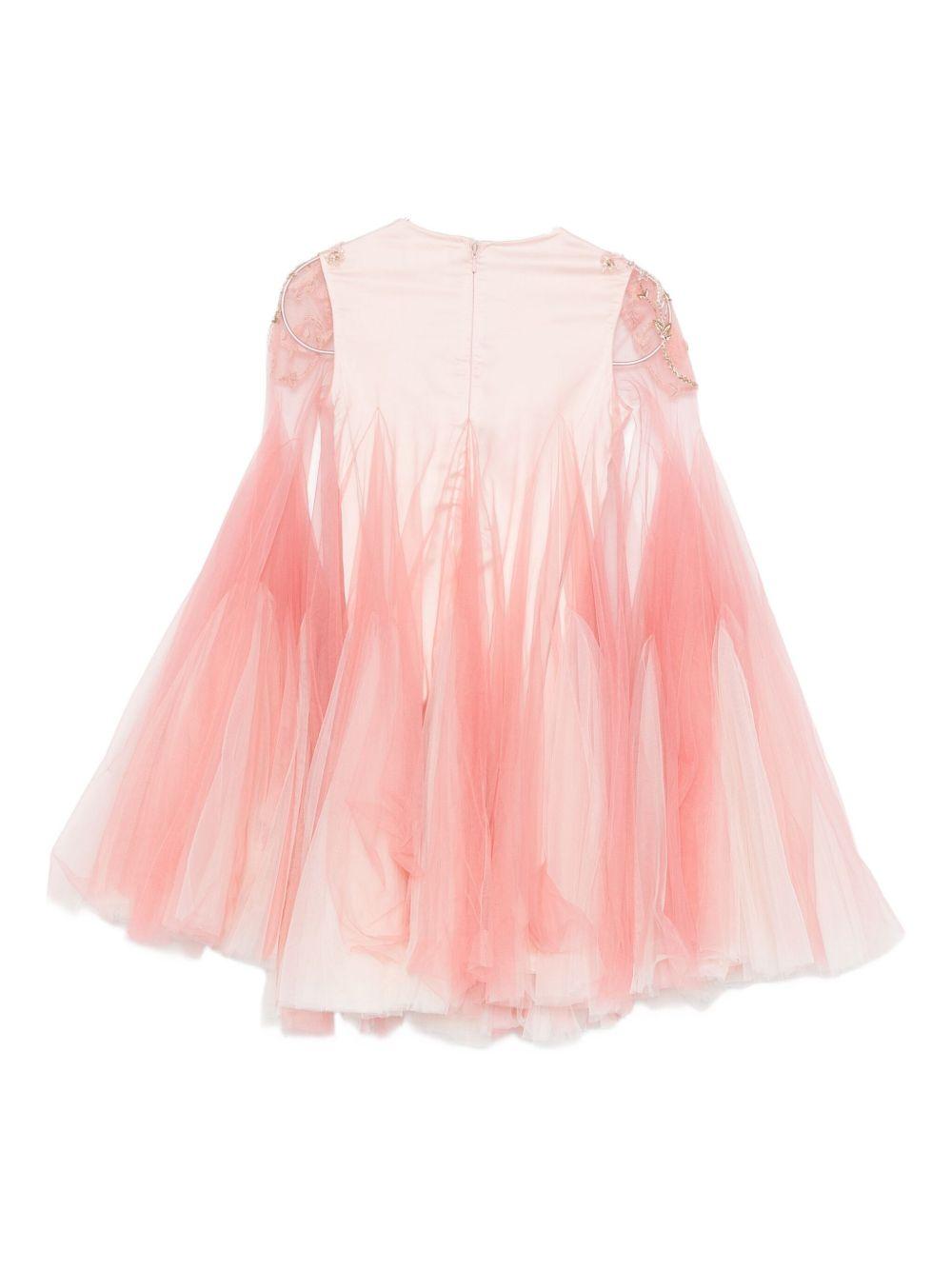Abito per bambina Maison Ava rosa con decorazione in cristalli MA FW25 GC48 PINK/WHITE MAISON AVA KIDS 