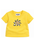 T-shirt per neonati Moschino Kids gialla con logo sul davanti MXM047LAA02 50577 MOSCHINO KIDS 
