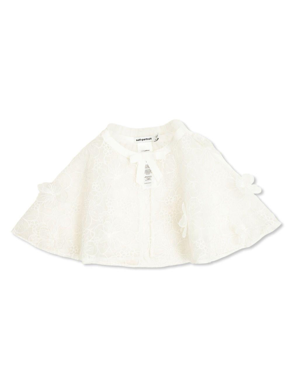 Mantella per bambina Self-Portrait Kids bianco a fiori SS25-713C-C WHITE SELF-PORTRAIT KIDS 