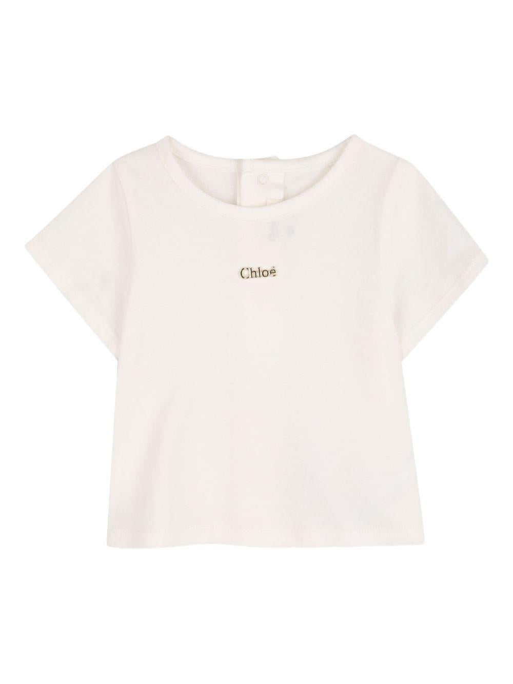 Body per neonata Chloé Kids arancione e bianco a fiori con ruches C20934 45U CHLOE' KIDS 