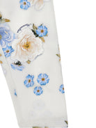 Set t-shirt e pantaloni per neonata Monnalisa bianco con stampa floreale 31F504 6658 0258 MONNALISA 