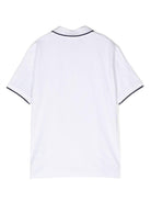 Polo per bambino Boss Kids bianca con stampa logo sul petto J25P26 10P BOSS KIDS 