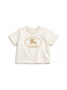 T-shirt per neonati Burberry Kids bianca con motivo Equestrian Knight 8129772 A2014 BURBERRY KIDS 