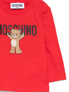 T-shirt per neonati Moschino Kids rossa con stampa teddy MZO00RLAA10 50109 MOSCHINO KIDS 