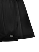 Pantaloncini per bambina Monnalisa neri con placca con logo 41G402 7231 0050 MONNALISA KIDS 
