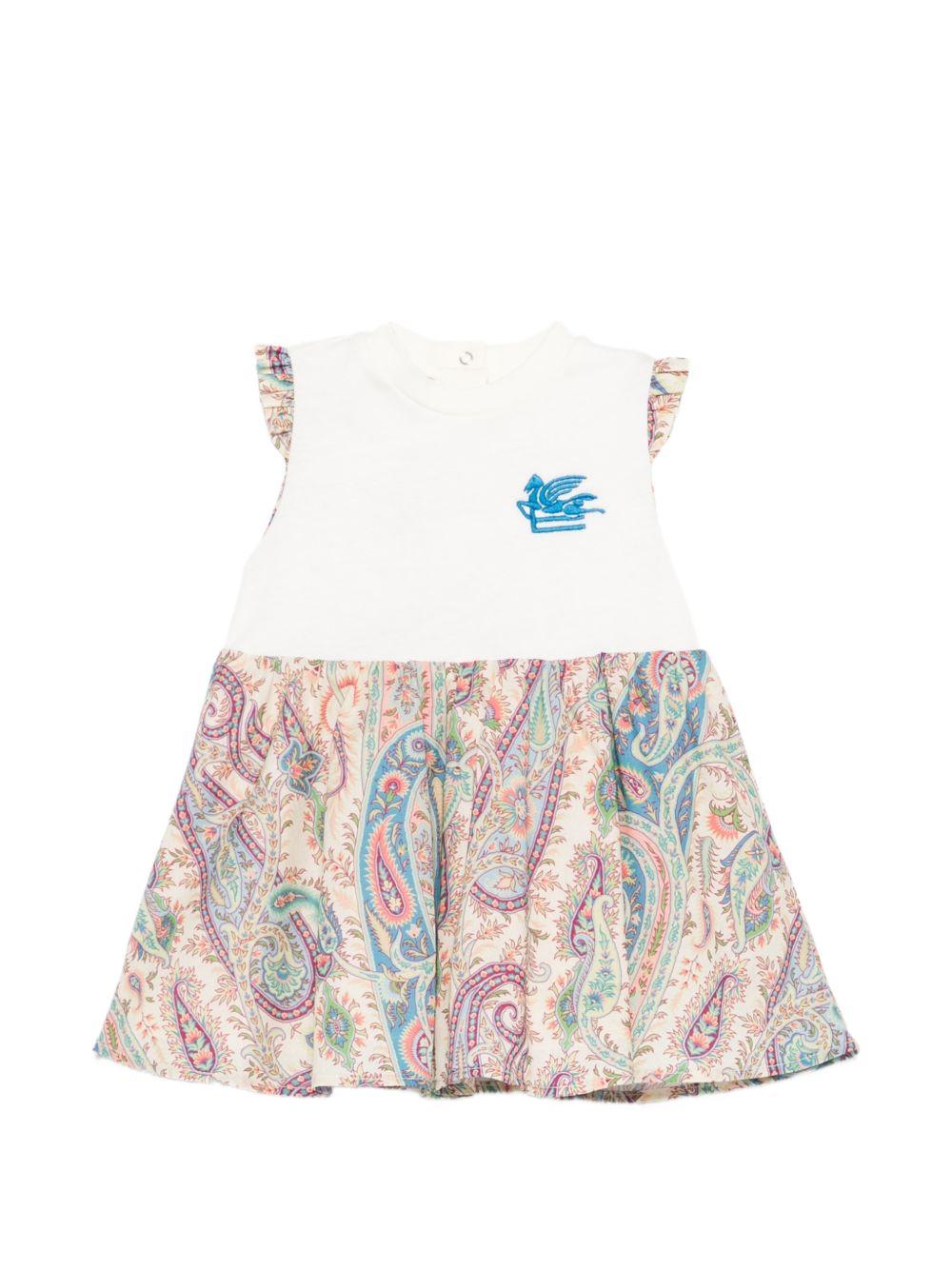 Abito per neonata ETRO KIDS bianco con motivo paisley GY1071 M0081 107MC ETRO KIDS 