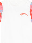 T-shirt per neonata Stella McCartney Kids bianca con maniche a contrasto TY8111 Z0434 101 STELLA McCARTNEY KIDS 