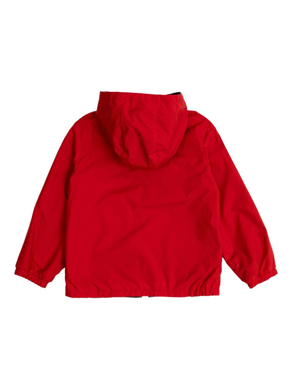 Giubbino per bambino Moncler Enfant rosso reversibile con cappuccio e orli elasticizzati K19541A00114597YW 455 MONCLER ENFANT 
