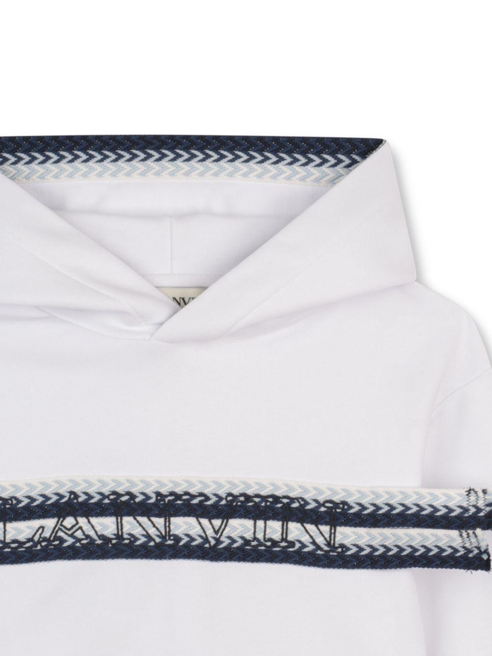 Felpa per bambino Lanvin Enfant bianca con cappuccio N30369 N48 LANVIN KIDS 