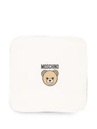 Coperta per neonati Moschino Kids bianca con dettaglio Teddy Bear MUB00OLCA40 10063 MOSCHINO KIDS 