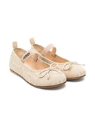 Ballerine per bambina Fendi Kids beige con motivo FF JFR376 AOTC F1R7I FENDI KIDS 