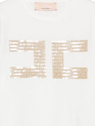 T-shirt per bambina Elisabetta Franchi La Mia Bambina bianca con paillettes EFTS2590JE006 0115 ElISABETTA FRANCHI KIDS 