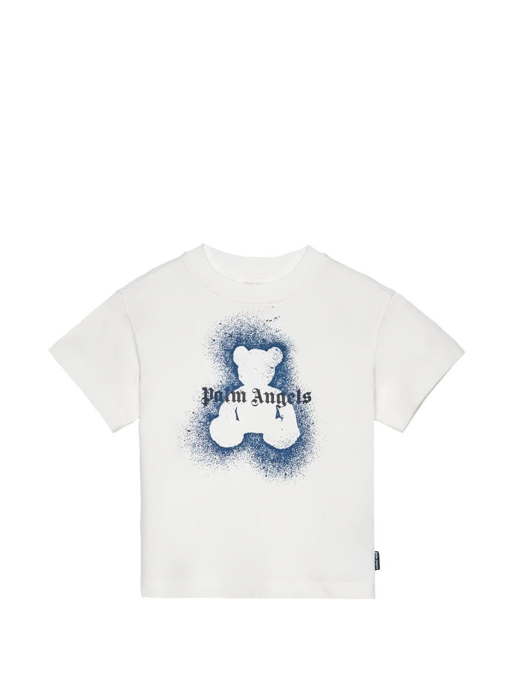 T-shirt per bambino Palm Angels Kids bianca con stampa grafica PBAA003S26JER006 002 PALM ANGELS KIDS 