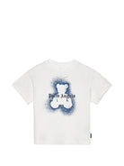 T-shirt per bambino Palm Angels Kids bianca con stampa grafica PBAA003S26JER006 002 PALM ANGELS KIDS 