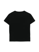 T-shirt con logo ricamato per bambina Balmain Kids nero con orlo dritto BW8A21 Z0116 930OR BALMAIN KIDS 