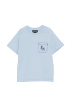 T-shirt per bambino Emporio Armani Kids azzrra con taschino sul petto EB000940 AF21820 U9360 EMPORIO ARMANI KIDS 