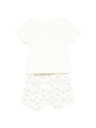 Set Fanilo t-shirt e shorts per neonati Bonpoint beige con stampa cagnolino S06ONIK00012 676 BONPOINT KIDS 