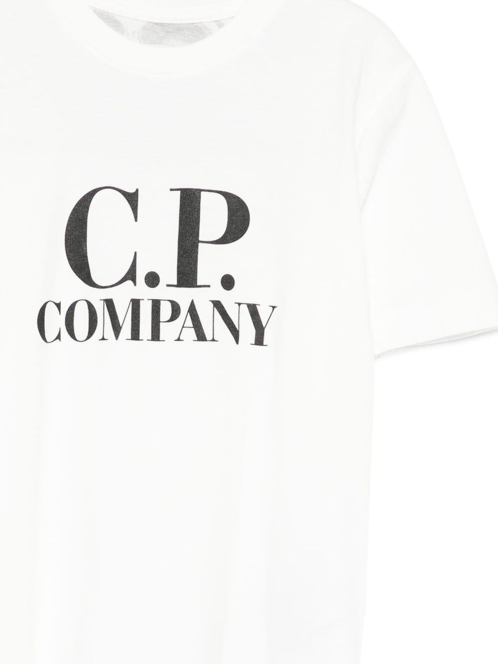 T-shirt per bambino C.P. Company bianca con logo sul davanti CPM006LAA17 10135 C.P.COMPANY KIDS 