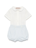 Completo per neonato La Stupenderia bianco a quadretti con colletto Peter Pan TBCT53 Y11 LA STUPENDERIA 