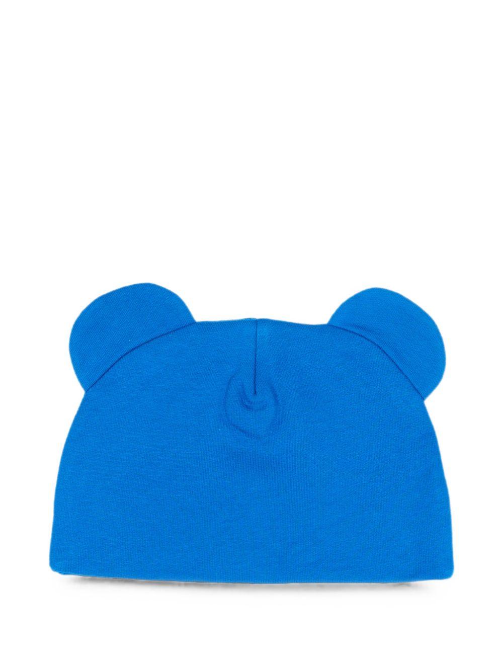 Berretto per neonati Moschino Kids blu con motivo Teddy bear MMX05HLCA40 40157 MOSCHINO KIDS 