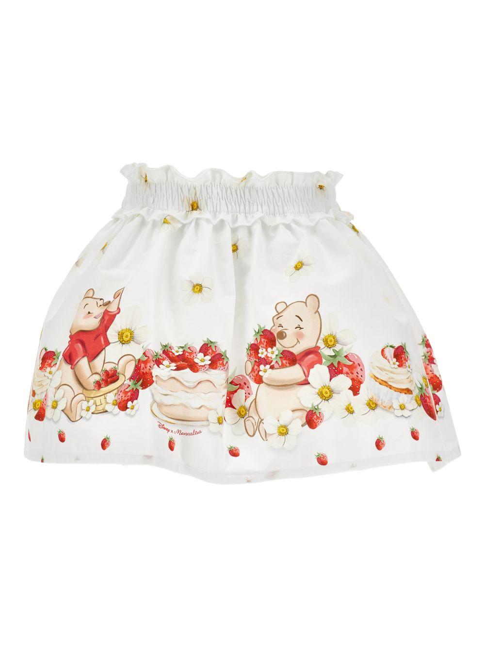 Gonna per neonata Monnalisa x Disney bianca con stampa Winnie the Pooh 31G705 7617NB 9944 MONNALISA KIDS 