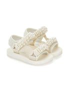 Sandali per bambina Monnalisa bianchi con applicazioni a perline 8CG012 7700 0001 MONNALISA KIDS 