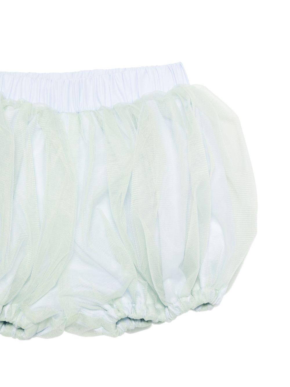 Abito per neonata Alapage azzurro con maniche a sbuffo AL54 CELESTE/LIME A'LAPAGE KIDS 