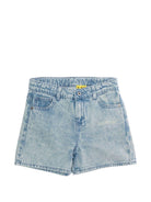 Shorts per bambina Off-White Kids azzurri con dettaglio logo 44GYC004S26D001 452 OFF WHITE KIDS 