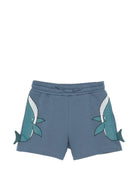Shorts per bambino Stella McCartney Kids blu con dettagli balena TY6P99 Z3409 61B STELLA McCARTNEY KIDS 