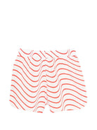 Shorts per bambina MSGM Kids bianchi con motivo a onde rosse S6MSJGSH175 MS004 MSGM KIDS 