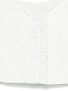 Giacca biker per neonata Monnalisa bianco con dettaglio ruches 73E100 5407 0001 MONNALISA 