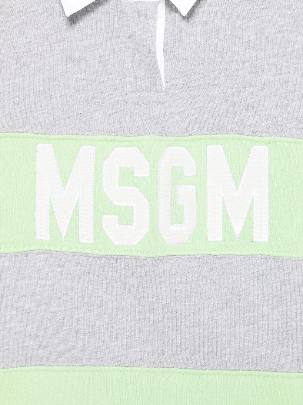 T-shirt per bambina MSGM Kids grigia con motivo a righe S6MSJGSW027 MS077 MSGM KIDS 