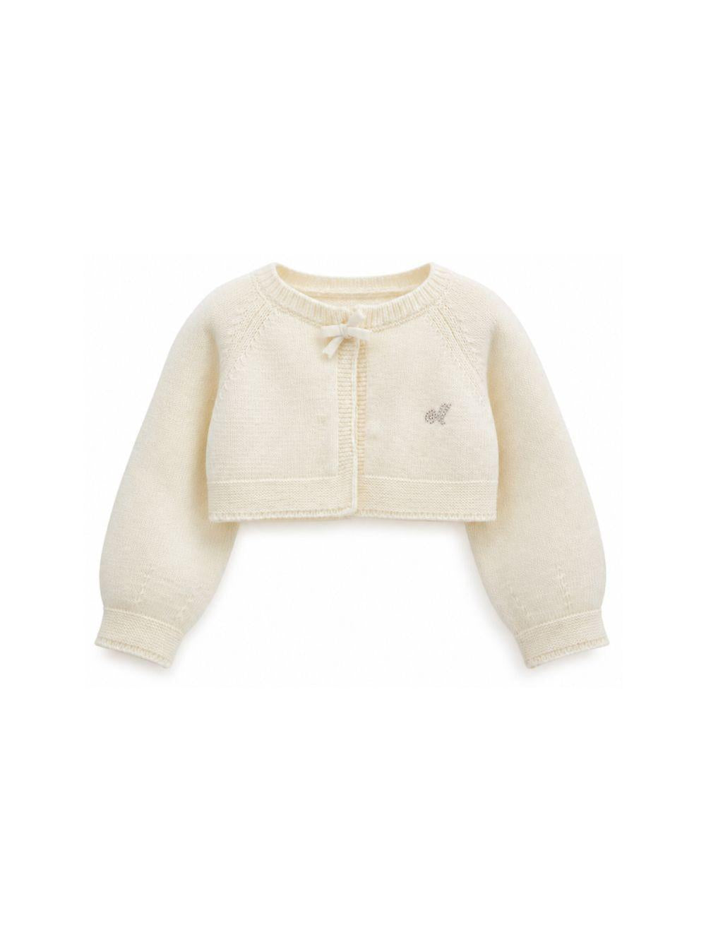 Cardigan per neonata Monnalisa Kids bianco con dettaglio con fiocco 73H801 8060 0001 MONNALISA KIDS 