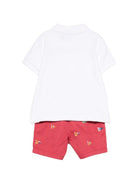 Completo per neonato Polo Ralph Lauren Kids bianco e rosso con stampa Polo Bear 320B14065 001 Ralph Lauren kids 
