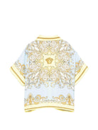 Camicia per neonato Versace Kids azzurra con design barocco 10186401A17228 5Y580 VERSACE KIDS 