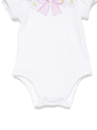 Set con gonna per neonata Monnalisa bianco e rosa con trama jersey 35E500 5000 9990 MONNALISA KIDS 