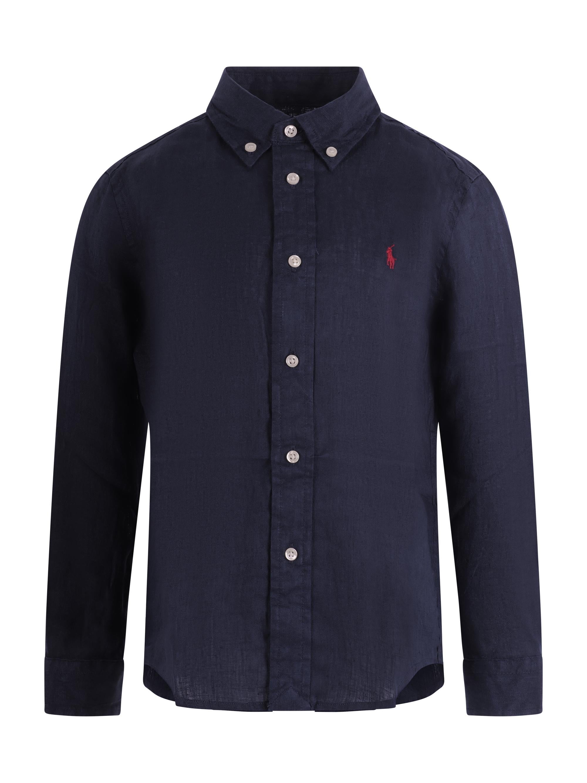 Camicia per bambino Polo Ralph Lauren Kids blu con ricamo Polo Pony sul davanti 322967600 004 Ralph Lauren kids 