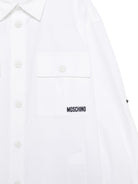 Camicia per bambino Moschino Kids bianca con taschino sul petto abbottonato HUC01ULLA14 10101 MOSCHINO KIDS 