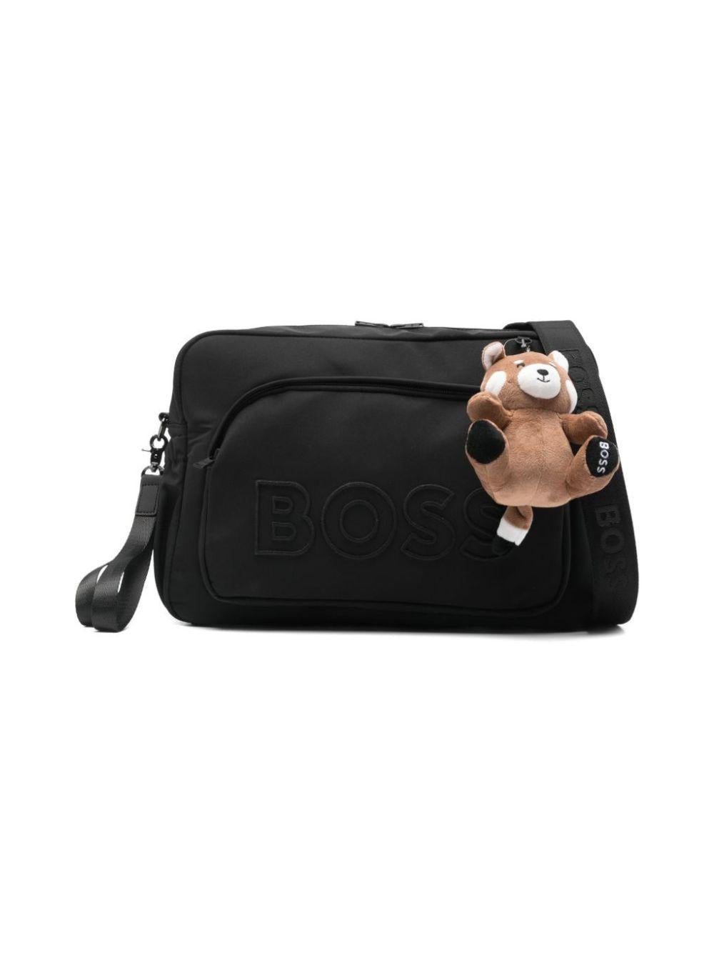Borsa per neonato Boss Kids nera con logo frontale in rilievo J53178 09B BOSS KIDS 