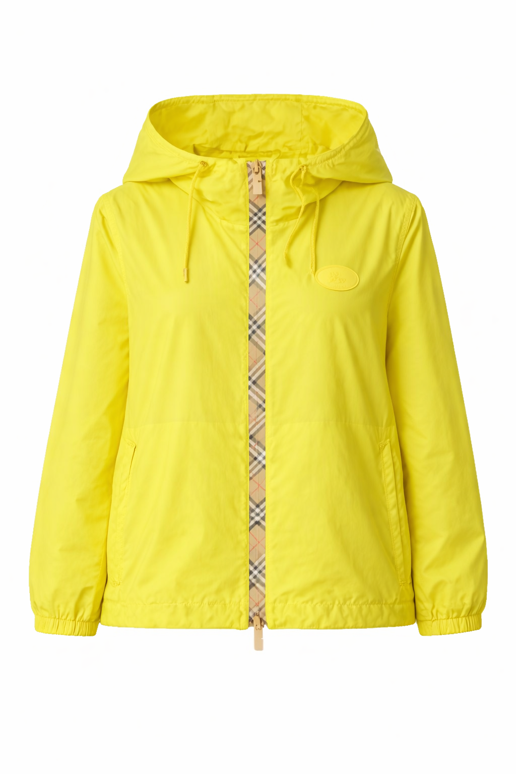 Giubbino per bambini Burberry Kids giallo con inserti con motivo Vintage Check 8117868 B2416 BURBERRY KIDS 