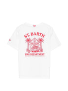 T-shirt per bambino MC2 Saint Barth Kids bianca con stampa grafica sul retro PRL0001 03462L MC2 ST. BARTH KIDS 