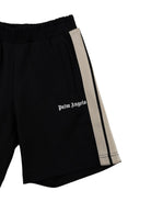 Shorts per bambino Palm Angels Kids nero con righe laterali PBCL001S26FAB001 110 PALM ANGELS KIDS 