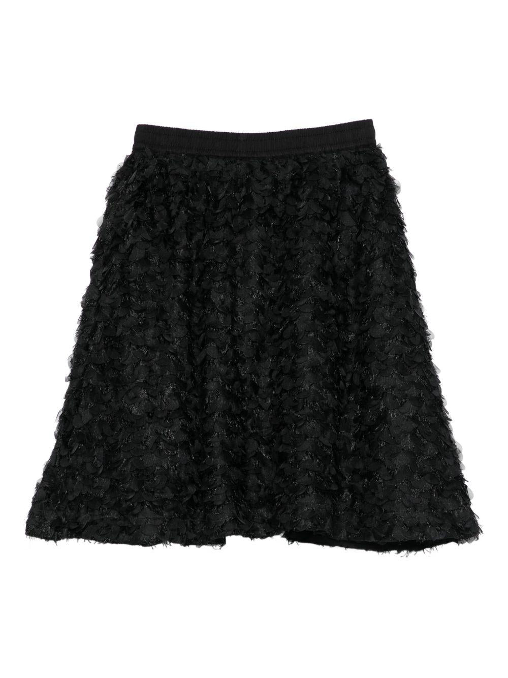 Gonna per bambina Molo nera con decorazione con petali 2W25D131 0099 MOLO 