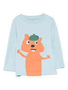 T-shirt per neonato Stella McCartney Kids azzurro con stampa scoiattolo TX8600 Z0434 670 STELLA McCARTNEY KIDS 