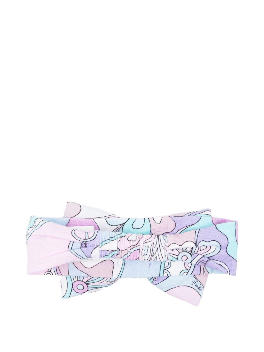 Fascia per capelli per neonata Emilio Pucci Junior multicolore con stampa Iride PZ0024 Z3344 51SCE EMILIO PUCCI KIDS 