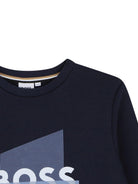 Felpa per bambino Boss Kids blu con stampa grafica J52966 849 BOSS KIDS 