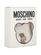 Abito per neonata Moschino Kids bianco con ruches MDV0DILFA06 10101 MOSCHINO KIDS 